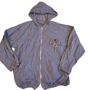 Vtg 90s Universal Studios ERROR Jacket Woody Woodpecker Text Bugs Bunny Graphic